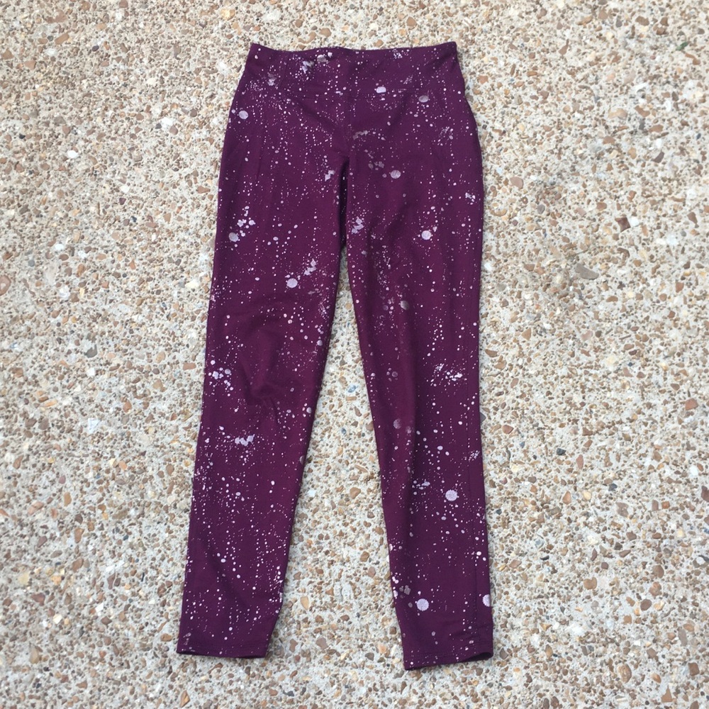Girls medium purple and gold leggings